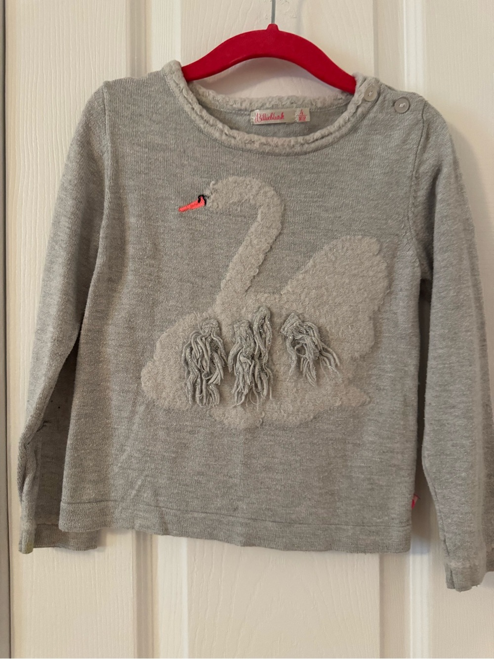 FREE BUNDLE ADD ON - Billieblush Grey Swan Sweater Top with Textured Appliqué